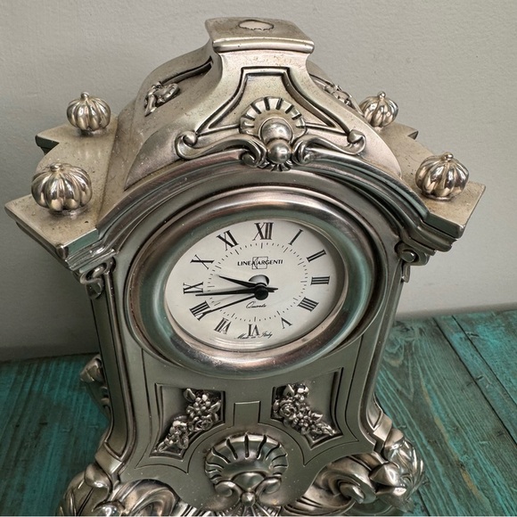 Vintage Argenti Italy Silver Plate Table Shelf Mantel Clock - Picture 13 of 13